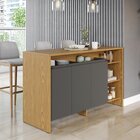 Ilha Gourmet 160cm 3 Portas Tampo Pintura Uv Itatiaia Freijó/