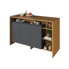 Ilha Gourmet 160cm 3 Portas Tampo Pintura Uv Itatiaia Freijó/