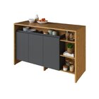 Ilha Gourmet 160cm 3 Portas Tampo Pintura Uv Itatiaia Freijó/