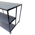 Ilha Para Cozinha Com 4 Rodízios E 2 Prateleiras - Preto Elet