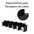 Ilha Para Escritório 10 Lugares 450x120cm Preto