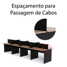 Ilha Para Escritório 8 Lugares 360x120cm Freijo Com Preto