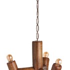 Iluminação Pendente Spot Em Madeira 2 Lâmpadas Teto Baixo