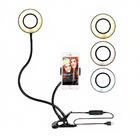 Iluminador Ring Light Suporte Para Mesa Articulado Com Contro
