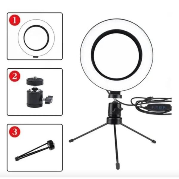 Iluminador Ring Light Tripé Mesa Profissional Youtuber