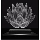 Iluminaria Em Acrílico Com Led Branca Flor De Lótus 3d