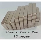 Imã De Neodímio / Super Forte / 20mm X 4mm X 2mm - 10 Peças