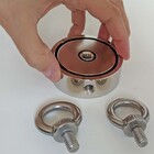 Imã De Neodímio Pesca Magnetica Até 200 Kg De Tração 2furos