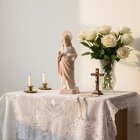 Imagem Sagrado Coração De Jesus Em Cerâmica Enfeite De 22cm