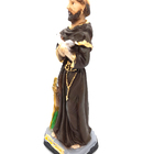 Imagem São Francisco De Assis Escultura Católica Gesso 20cm