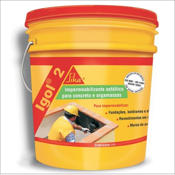 Impermeabilizante Modelo Igol 2 Preto Composição Asfalto Emulsionado Fornecimento 3,6L