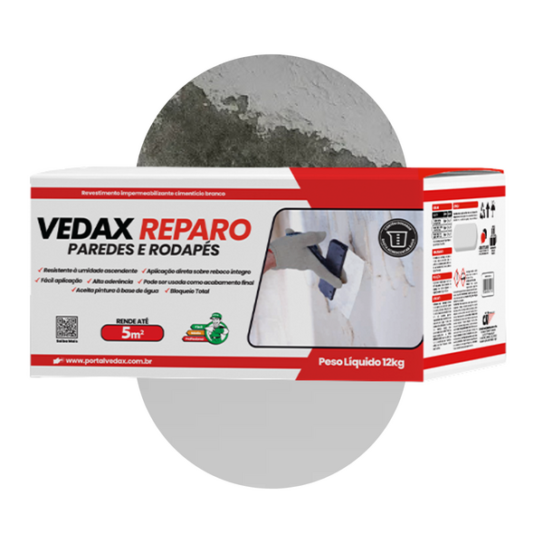 Impermeabilizante Reparo Rodapé Parede Argamassa 12kg Vedax