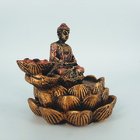 Incensário Buda Na Flor De Lótus Meditando 13081