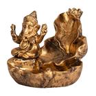 Incensário Cascata Ganesha Dourado