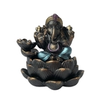 Incensário Cascata Ganesha Na Flor De Lótus