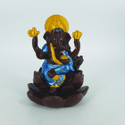 Incensário Cascata Ganesha Na Flor De Lótus Chocolate