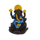 Incensário Cascata Ganesha Na Flor De Lótus Chocolate