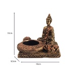 Incensário E Castiçal Base Buda Zen 13586 Ouro