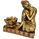 Incensário E Castiçal Buda Sonhador 05526 Ouro