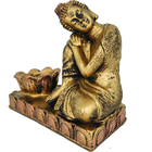 Incensário E Castiçal Buda Sonhador 05526 Ouro