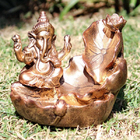 Incensário Folhas Cascata Fumaça Ganesha 13061