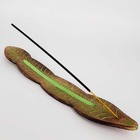 Incensário Madeira Entalhada Folha