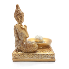 Incensário Vareta Buda Dourado Brilhante Meditando 7 Cm