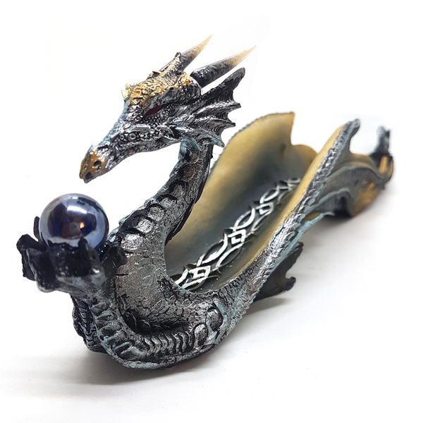 Incensário Vareta Dragão Celestial Com Bola De Cristal 31cm C