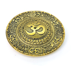 Incensário Vareta Símbolo Om Mantra Dourado Prato 9 Cm