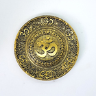 Incensário Vareta Símbolo Om Mantra Dourado Prato 9 Cm