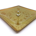 Incensário Vareta Zodíaco Astral Gold Dourado Vidro 11cm