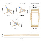 Infantil - Cadeira Espreguiçadeira Dobrável Infantil Madeira