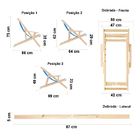 Infantil - Cadeira Espreguiçadeira Dobrável Infantil Madeira