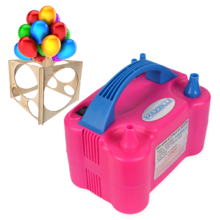 Inflador Compressor Balão Bexiga 2 Bico + Medidor De Bexiga R