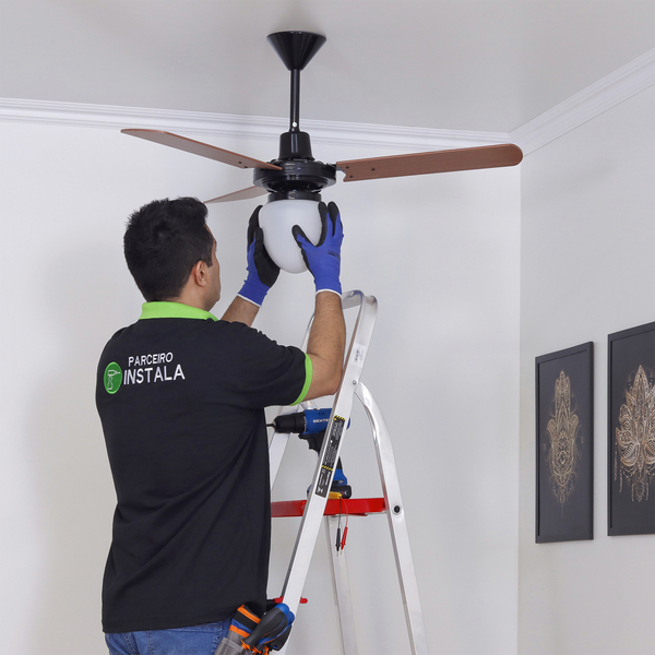 Instalação de Ventilador de Teto sem Controle de Parede
