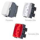 Inter Paralelo+ Tomada Dupla 20a Branca E Vermelha Margirius