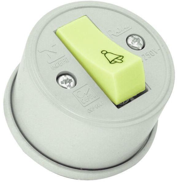 Interruptor 1 Tecla Campainha Redondo Cinza Radial 1801.057