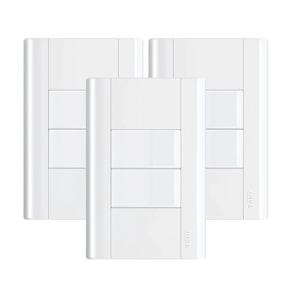 Interruptor 2 Teclas Com Placa 4x2 Fame Modulare - Kit 3 Un B