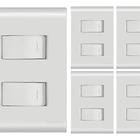 Interruptor 2 Teclas Simples 4x2 Liz Tramontina - Kit 5 Un. B