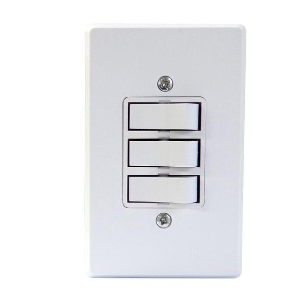 Interruptor 3 Teclas Paralelas Linha Gelo Radial