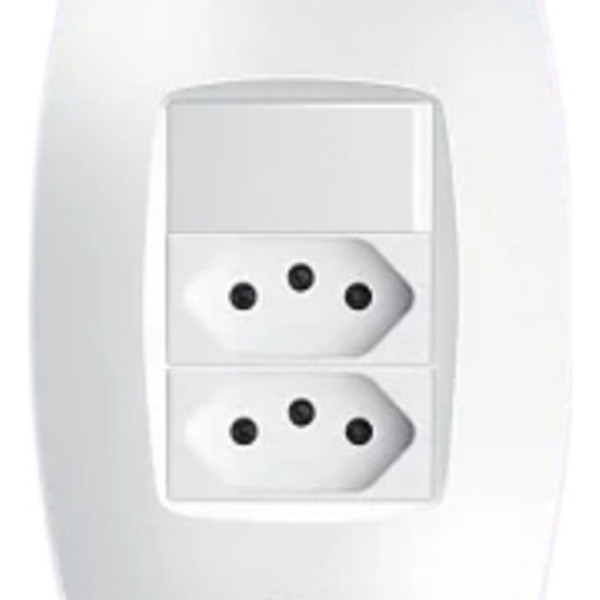 Interruptor + 2 Tomadas 2p+t 10a/250v 4x2 Fame Elegance Branco
