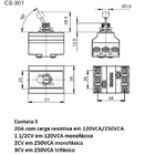 Interruptor Alavanca Tripolar Cs-301 Ts/ss 20a 250vca