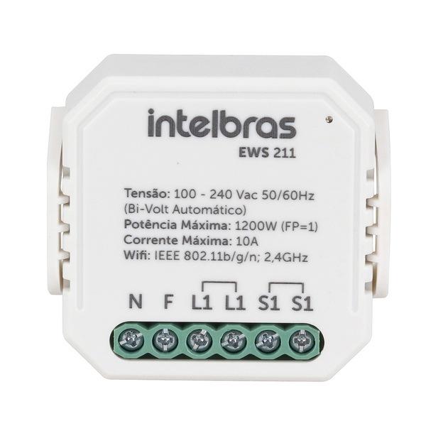 Mini controlador smart Wi-Fi com entrada para 1 interruptor Intelbras EWS 211
