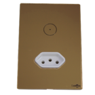 Interruptor De Luz 1 Botão Com Tomada 10 Ou 20a Bronze Lumenx
