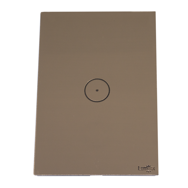Interruptor De Luz 1 Botão Touch Tok Glass  Bronze Lumenx