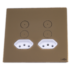 Interruptor De Luz Touch Tok Glass 4 Botões+2tom Bronze Lumenx