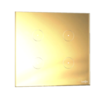 Interruptor De Luz Touch Tok Glass 4 Botões Dourado Lumenx
