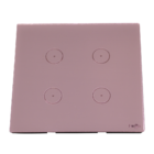 Interruptor De Luz Touch Tok Glass 4 Botões Rosa Lumenx