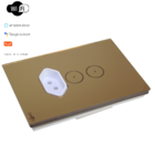 Interruptor De Luz Touch Wi-fi Tok Glass 2 Botões+tom Bronze