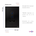 Interruptor De Luz Touch Wi-fi Tok Glass 2 Botões+tom Preto L